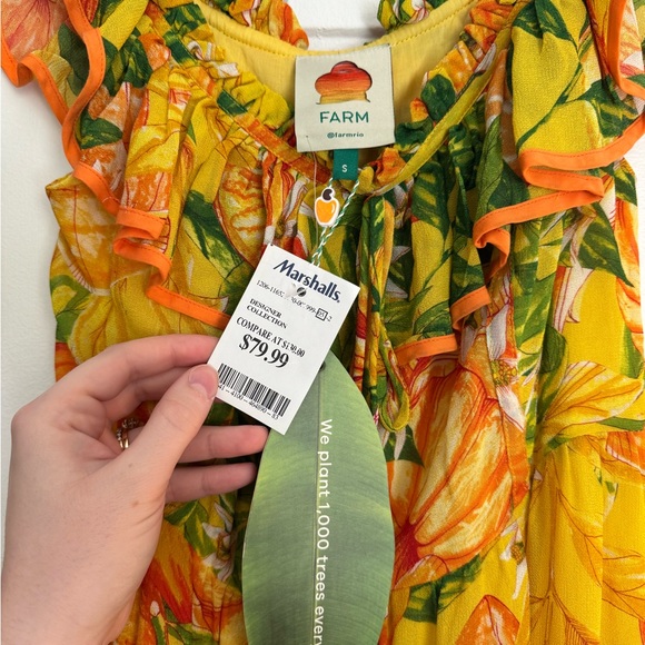 Farm Rio Orange Floral Off Shoulder Maxi Dress - Picture 2 of 2